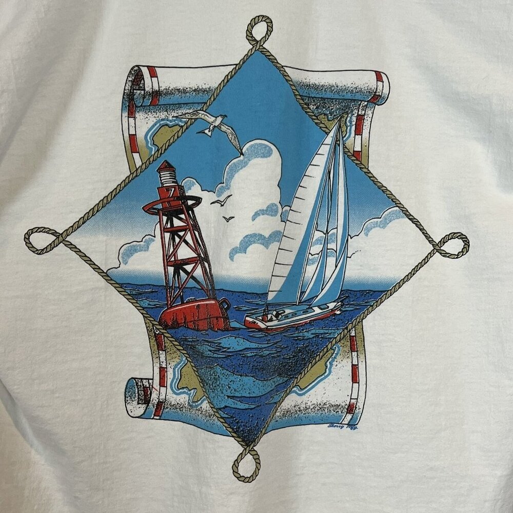 Pensacola Florida Souvenir T Shirt Single Stitch Size Large Vintage Distressed - Picture 1 of 11